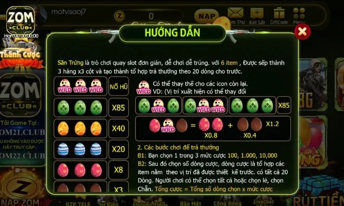 Săn trứng Zomclub Các biểu tượng trong Săn trứng Zomclub